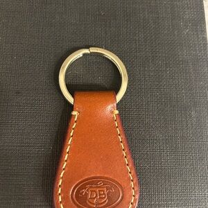 NEW Dooney & Bourke Tan Logo Leather Key Ring